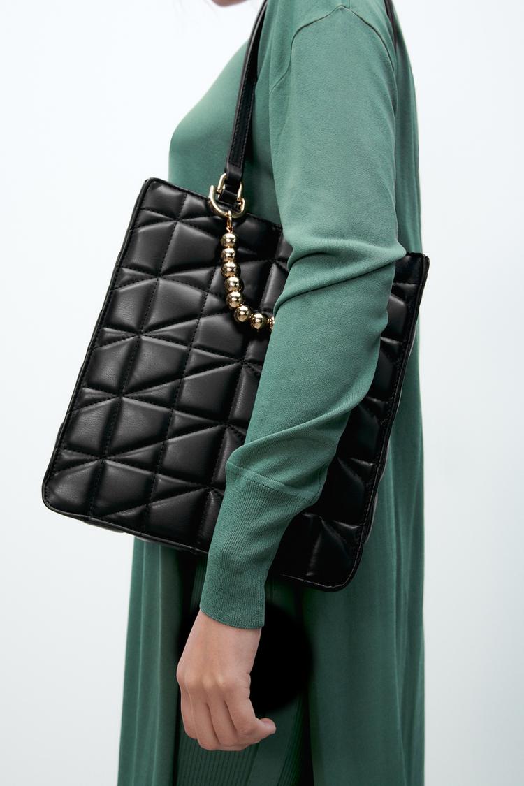 Zara black quilted bag sale